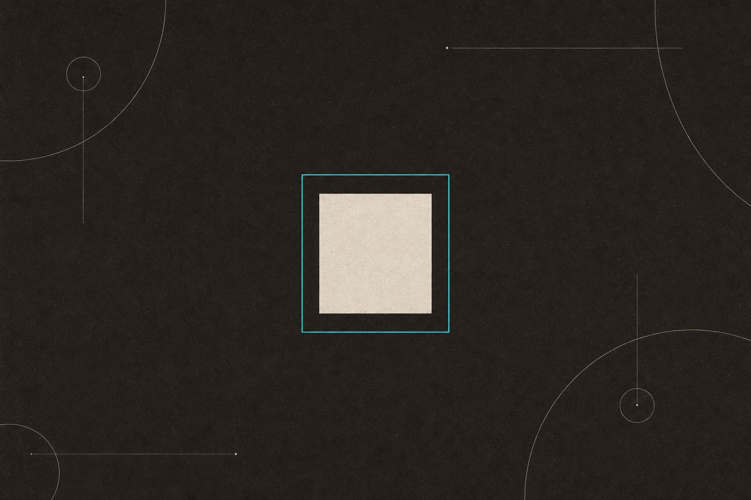 Abstract editorial artwork: a cyan rectangle drawn crisply around one region of an open field that continues unbroken past it.
